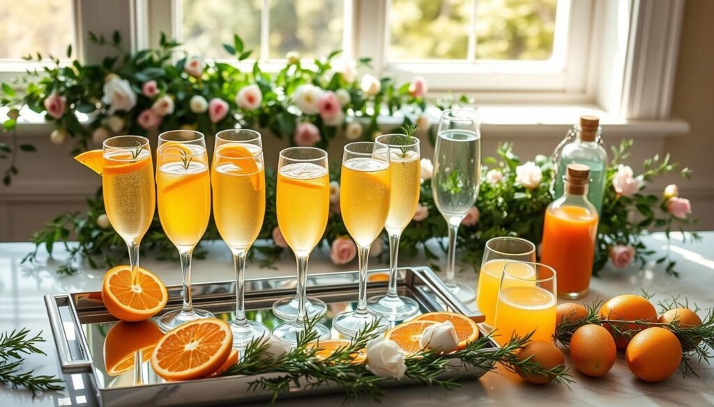 easter morning mimosa bar setup