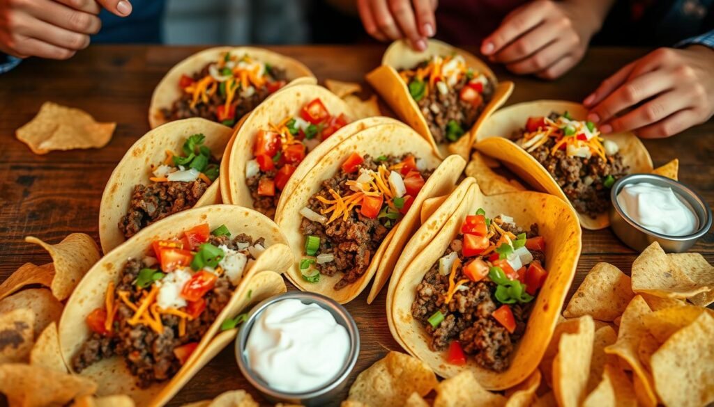 family-style beef tacos