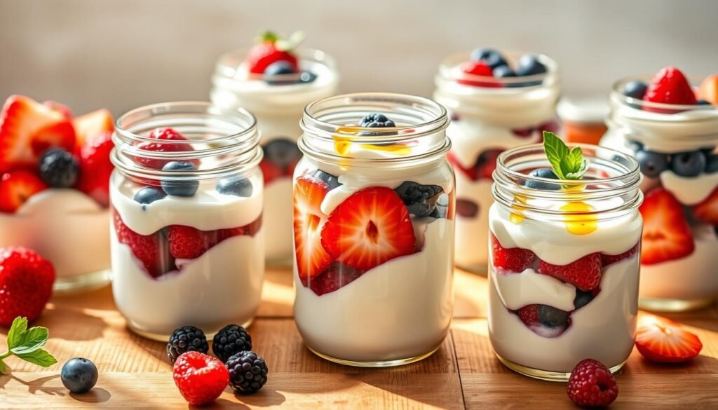 fruit-infused yogurt parfaits