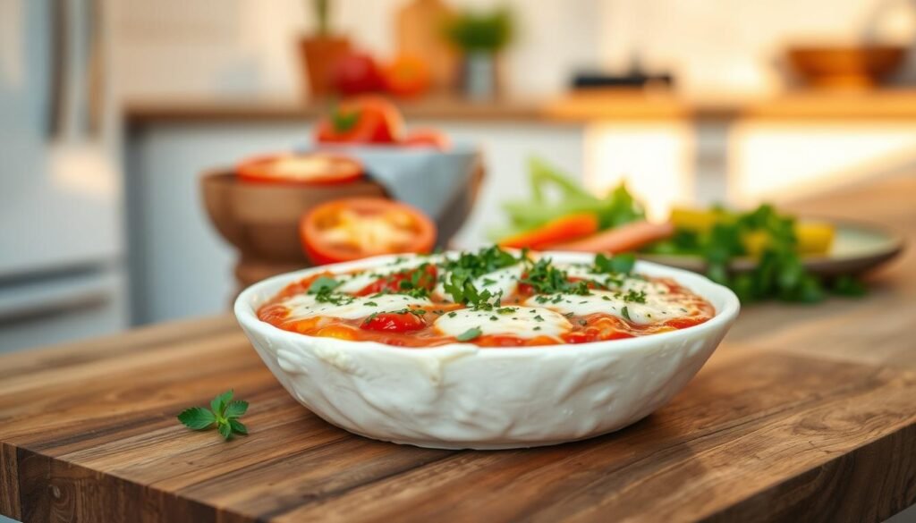 gluten-free cottage cheese pizza bowl