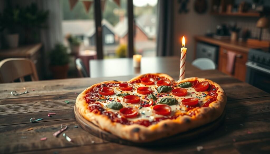 heart pizza anniversary celebration special
