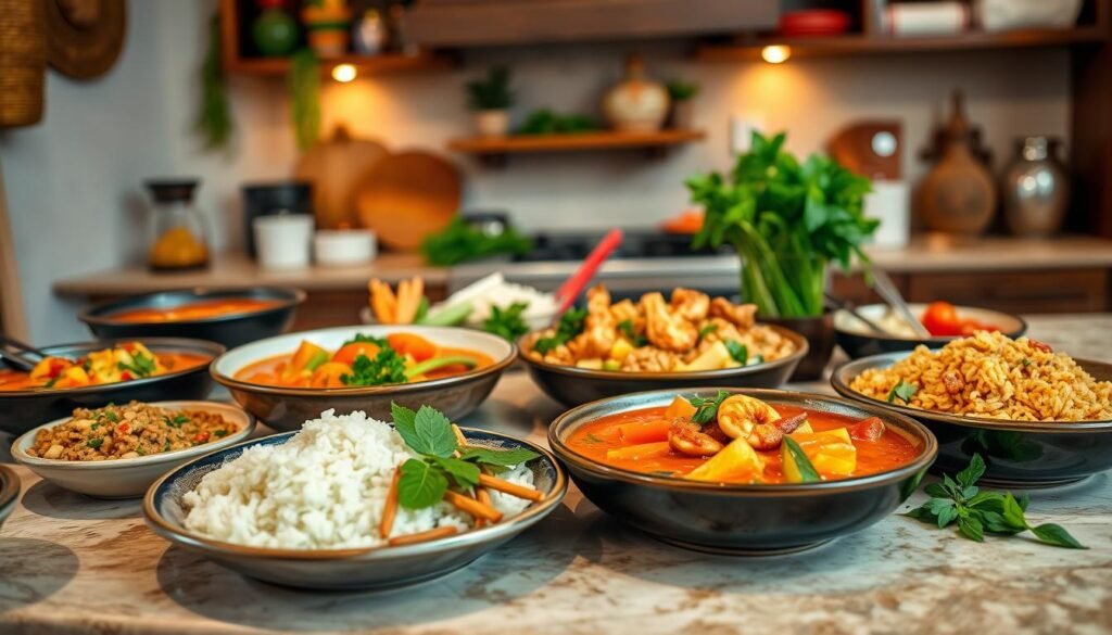 homemade Thai dishes