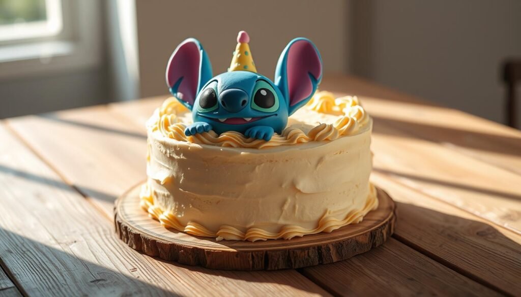 homemade stitch birthday cake