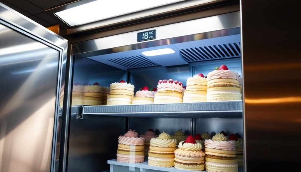 ice cream cake storage freezer temperature