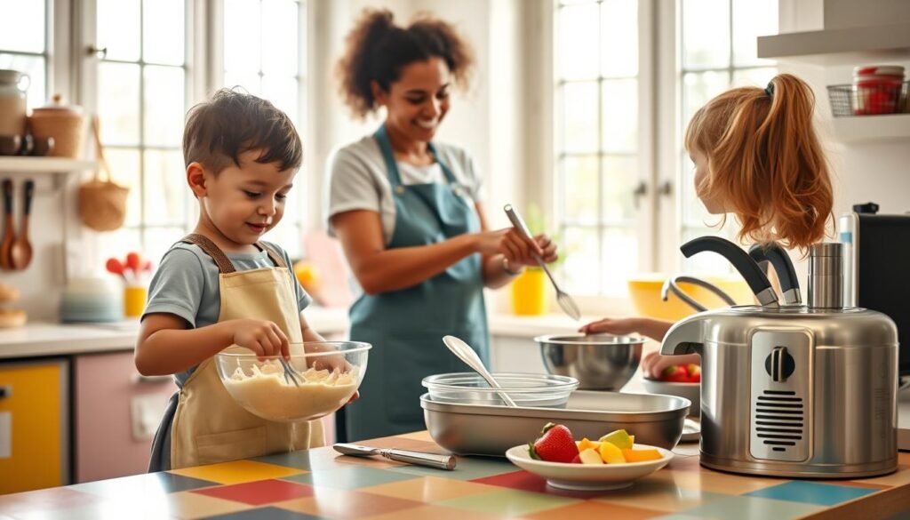interactive breakfast cooking with kids