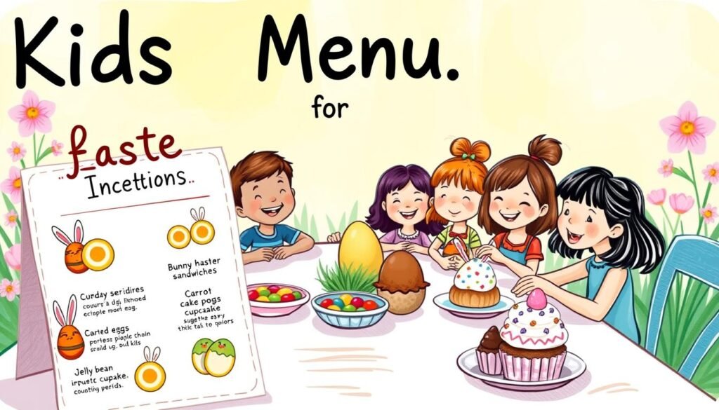 kids menu for easter