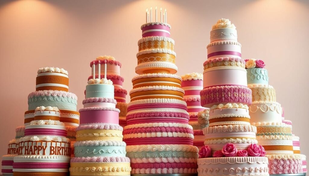 layered birthday cakes