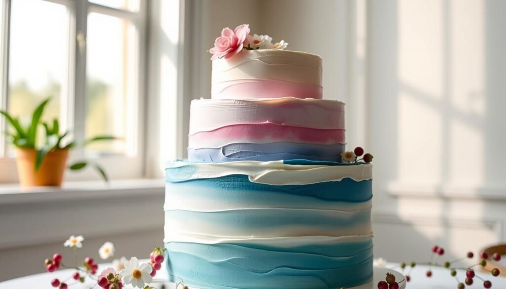 ombre and watercolor birthday cake trends
