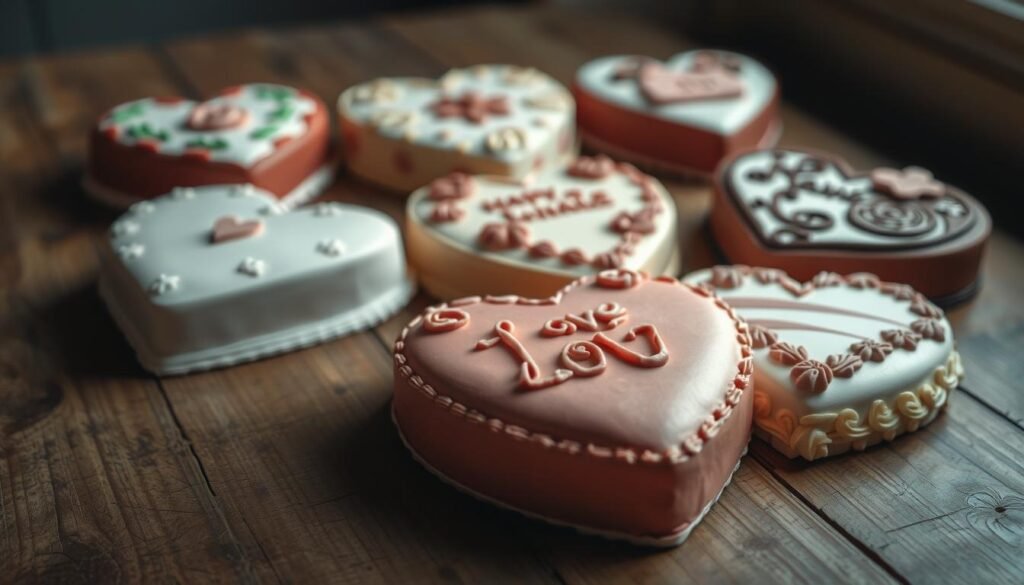personalized heart cakes