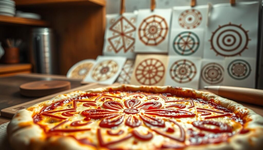 pizza art geometric patterns tutorial