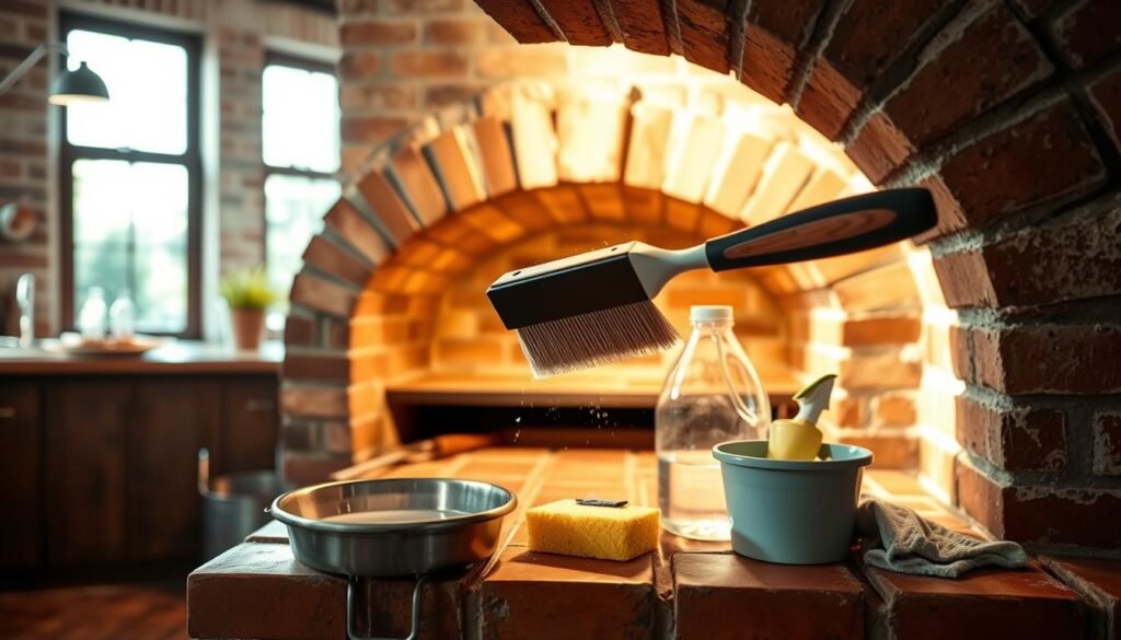 pizza oven cleaning routine