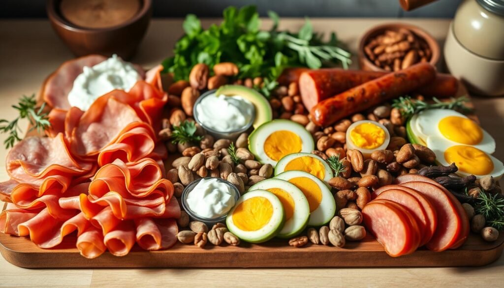 protein-focused breakfast board arrangements