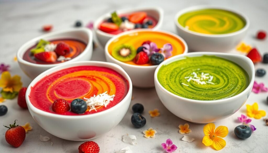 rainbow-colored cute breakfast bowls rainbow-colored cute breakfast bowls
