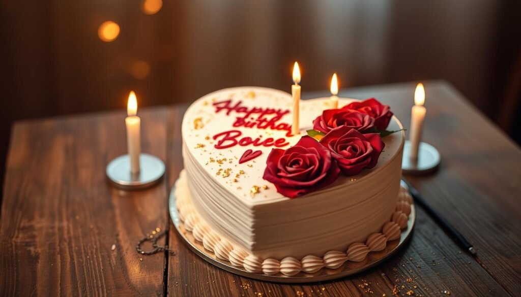 romantic birthday cake for boyfriend heart