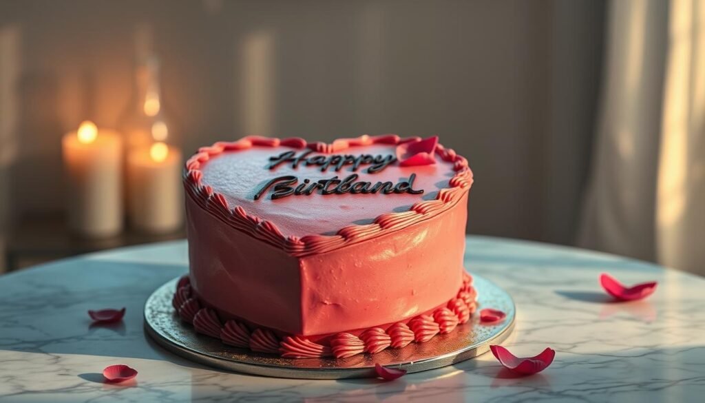 romantic birthday cake for husband heart
