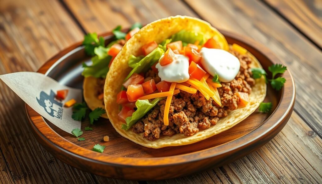 serving ground beef tacos