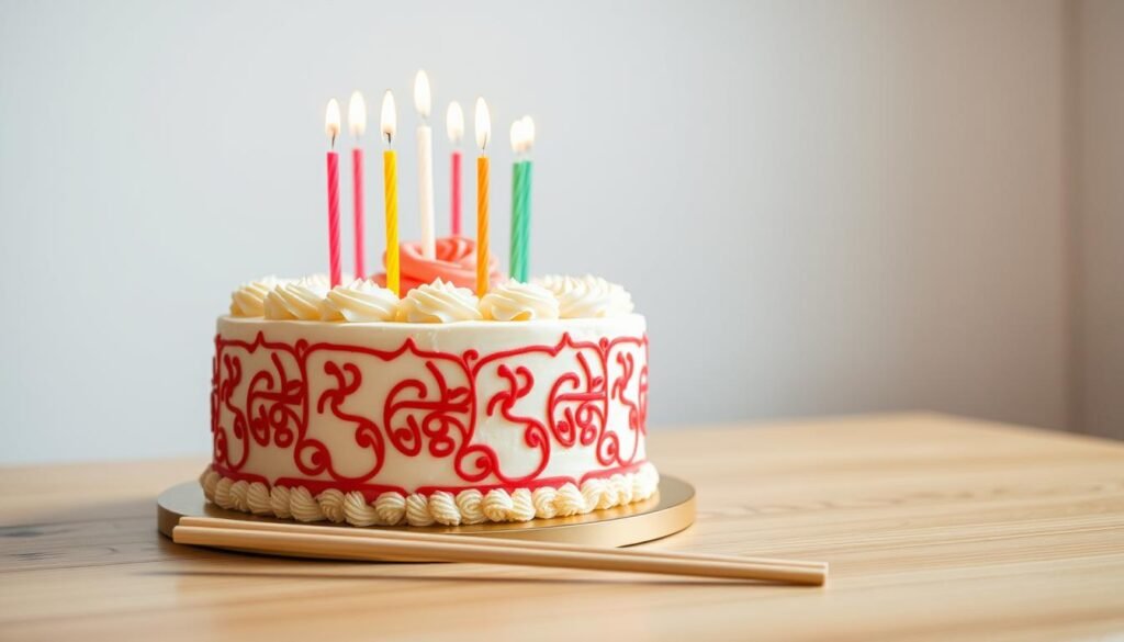 serving korean birthday cake