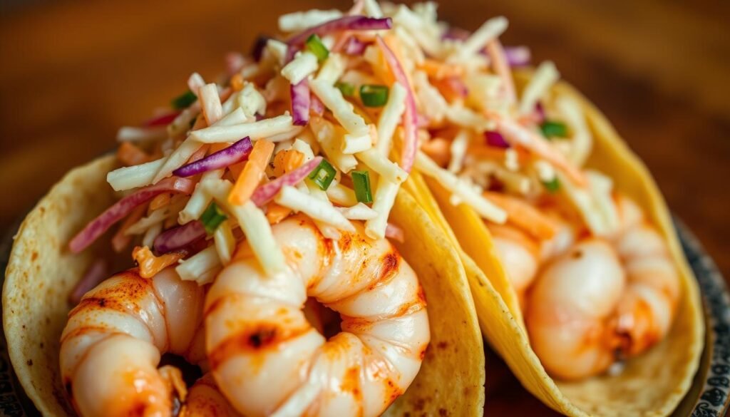 shrimp tacos with slaw