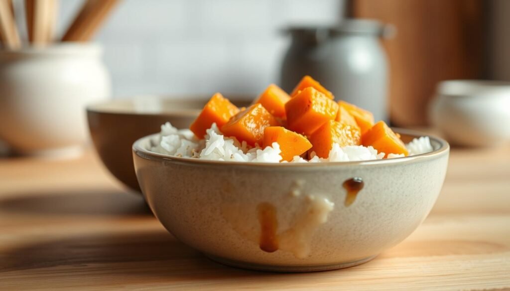 simple sweet potato rice bowl