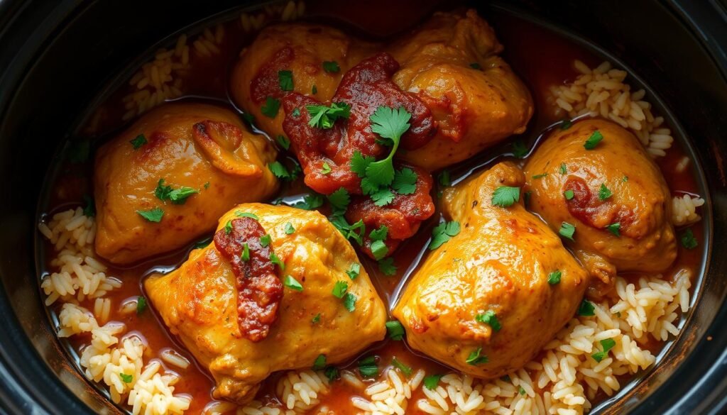 slow cooker chicken and rice