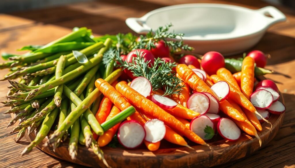 spring vegetable platter