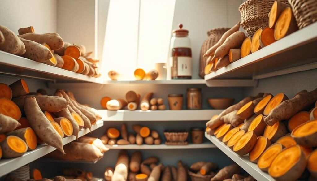 storing sweet potatoes