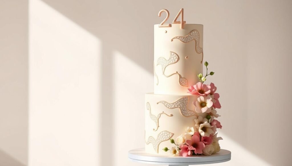stylish 24th birthday cake