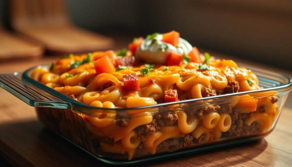taco bake with pasta
