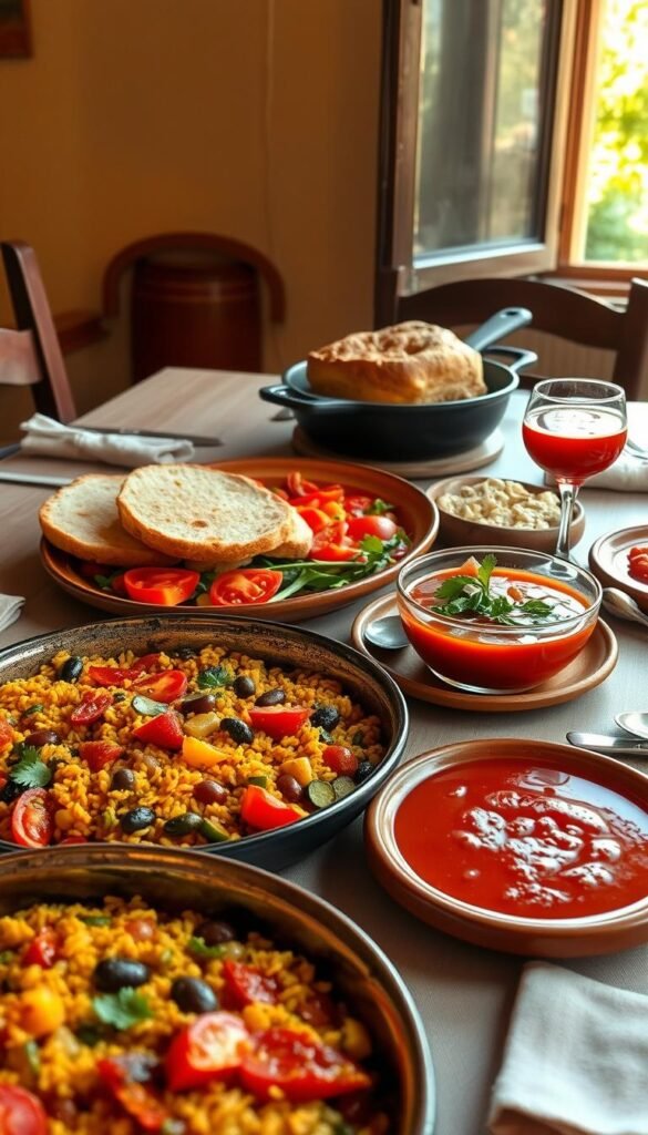 vegetarian and vegan Spanish dinner