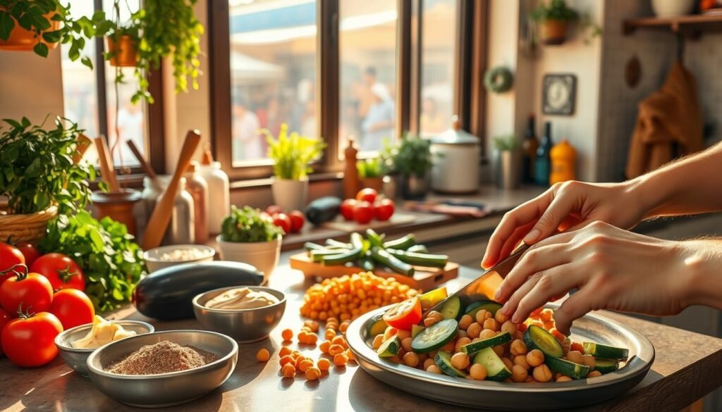 vegetarian middle east food prep