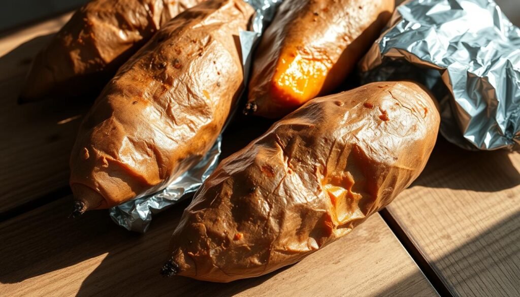 wrap baking Japanese sweet potatoes