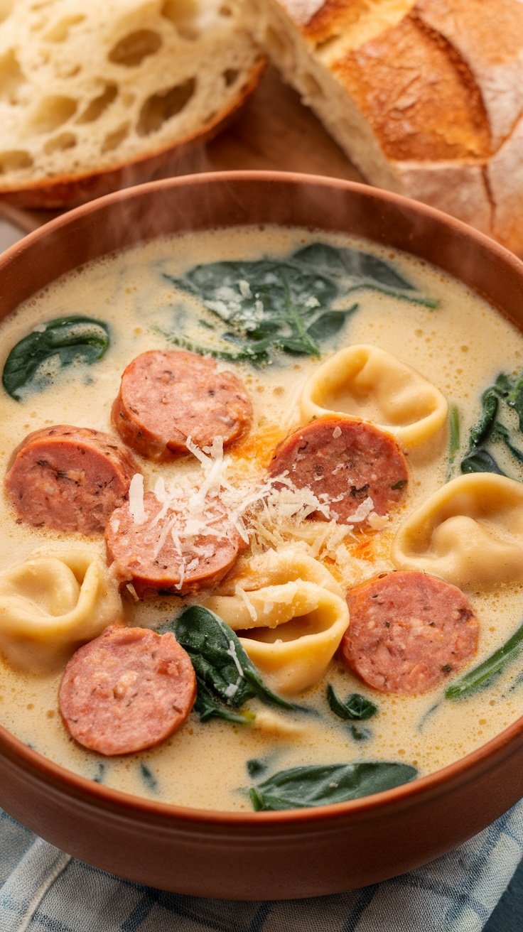 Creamy Italian Sausage Tortellini Soup Recipe