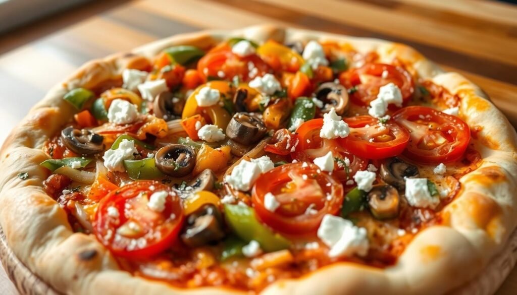 Turkish vegetarian pizza