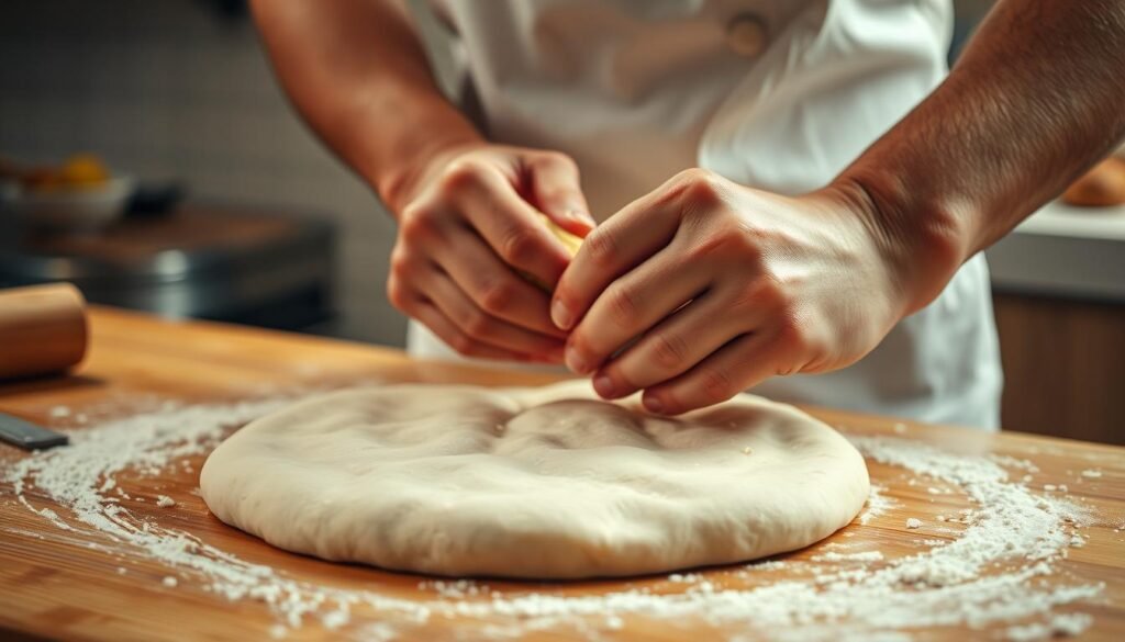 shaping pizza dough shaping pizza dough