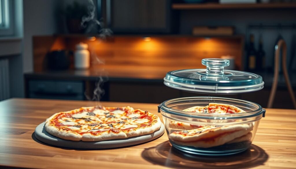 storing homemade pizza