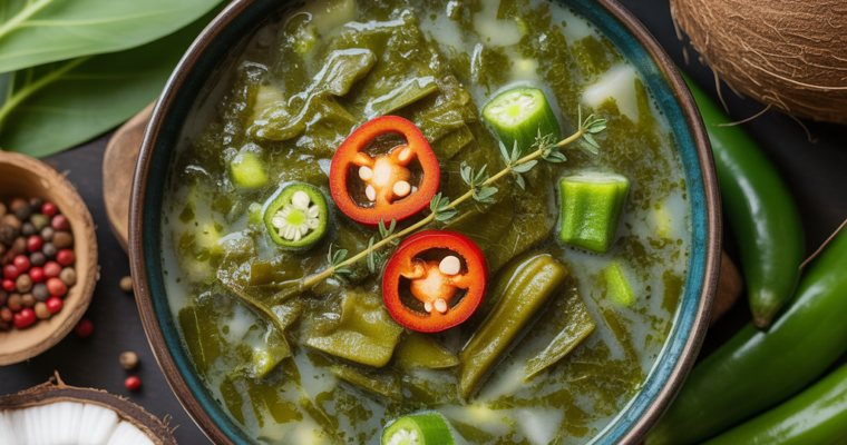 Traditional Caribbean Callaloo Soup (Dairy-Free)