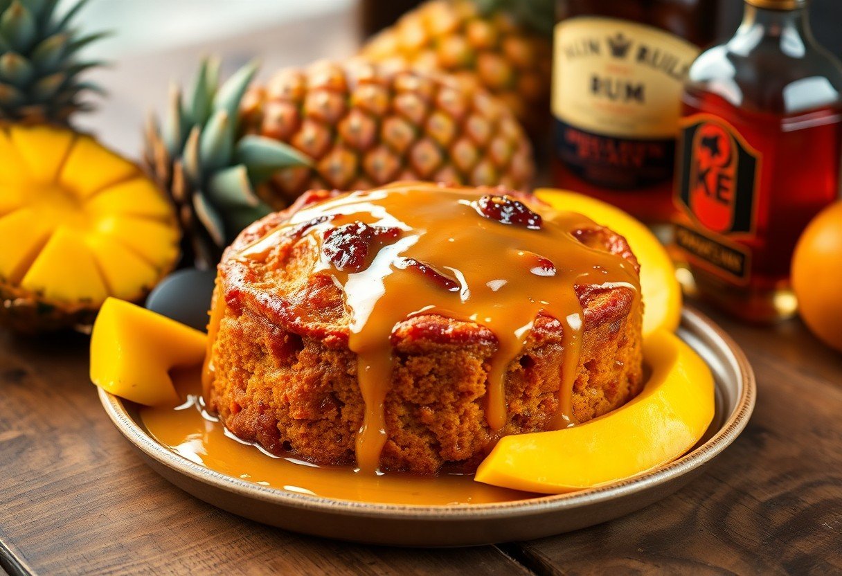Caribbean Bread Pudding with Rum Sauce Recipe