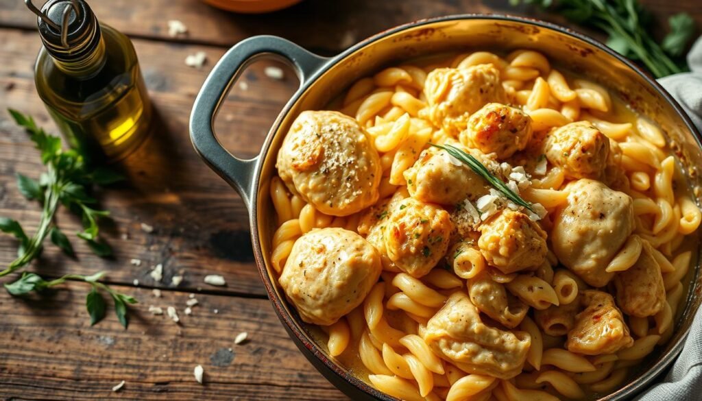 A delectable one-pot meal, showcasing tender chicken and perfectly cooked orzo in a creamy, comforting sauce. The scene depicts a rustic, wooden table with the piping hot dish taking center stage, surrounded by fresh herbs, a light drizzle of olive oil, and a sprinkle of grated Parmesan. Soft, natural lighting casts a warm glow, highlighting the dish's rich, velvety texture and inviting aroma. The composition emphasizes the simplicity and heartiness of this satisfying, homestyle recipe, capturing the essence of "Mastering One Pot Chicken and Orzo Basics". A delectable one-pot meal, showcasing tender chicken and perfectly cooked orzo in a creamy, comforting sauce. The scene depicts a rustic, wooden table with the piping hot dish taking center stage, surrounded by fresh herbs, a light drizzle of olive oil, and a sprinkle of grated Parmesan. Soft, natural lighting casts a warm glow, highlighting the dish's rich, velvety texture and inviting aroma. The composition emphasizes the simplicity and heartiness of this satisfying, homestyle recipe, capturing the essence of "Mastering One Pot Chicken and Orzo Basics".